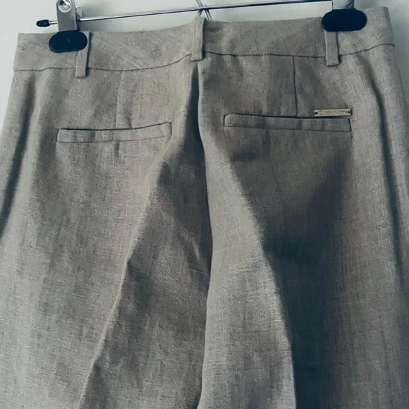 NWT MICHAEL Michael Kors Size 0 Flax Linen Wide-leg Trousers - Picture 9 of 12